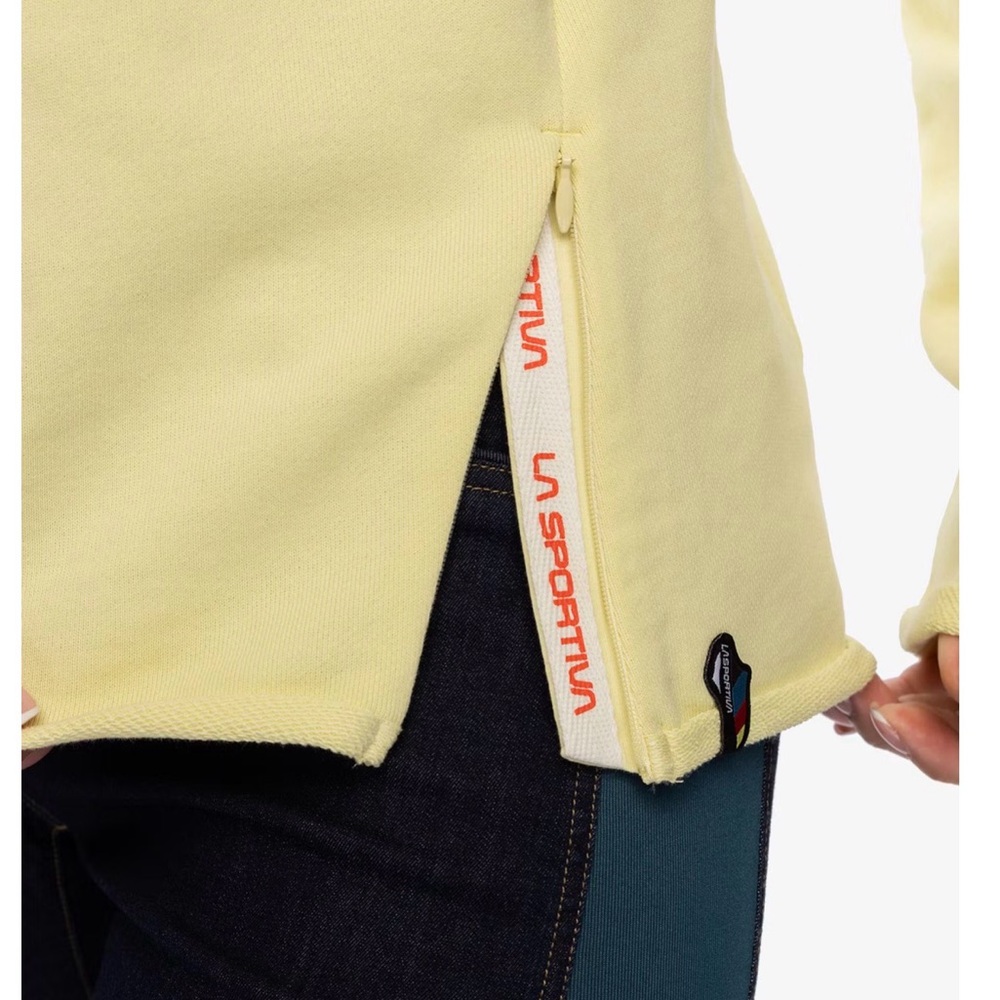 La Sportiva Long Sleeve Sweat Shirt Pastel Yellow Organic Cotton Large Like New!